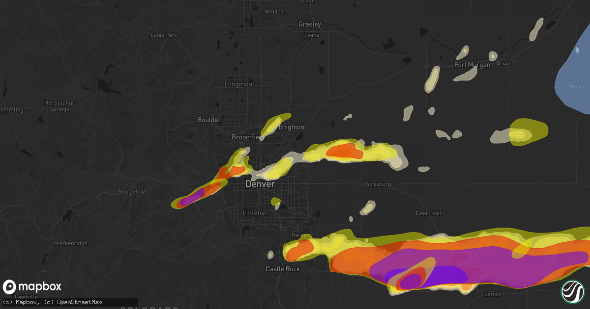 Hail map in Commerce City, CO on June 8, 2026