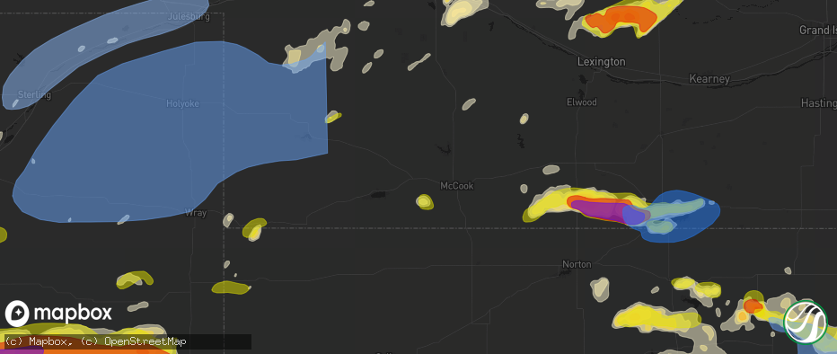 Hail map in Culbertson, NE on June 8, 2026