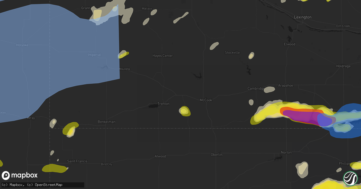 Hail map in Culbertson, NE on June 8, 2026