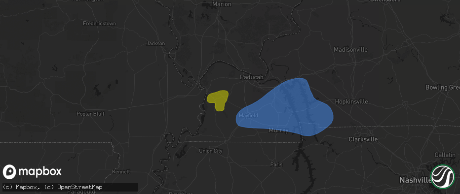 Hail map in Cunningham, KY on June 8, 2026