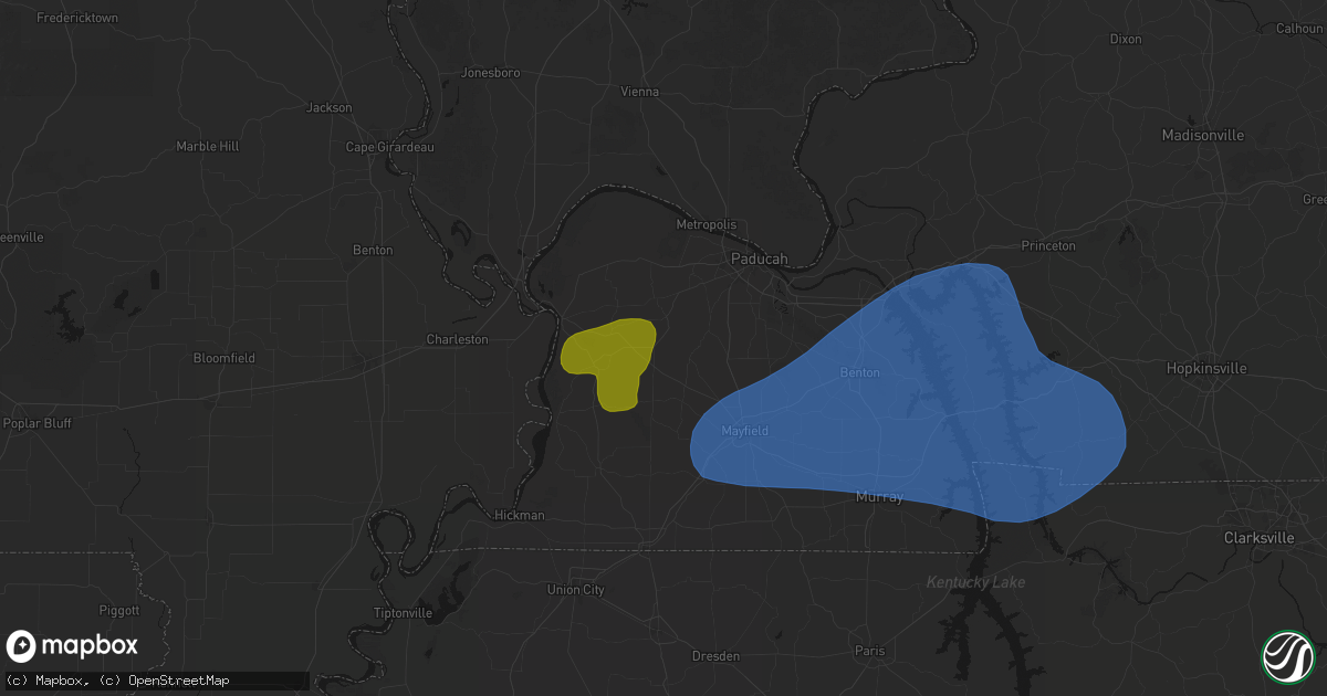 Hail map in Cunningham, KY on June 8, 2026