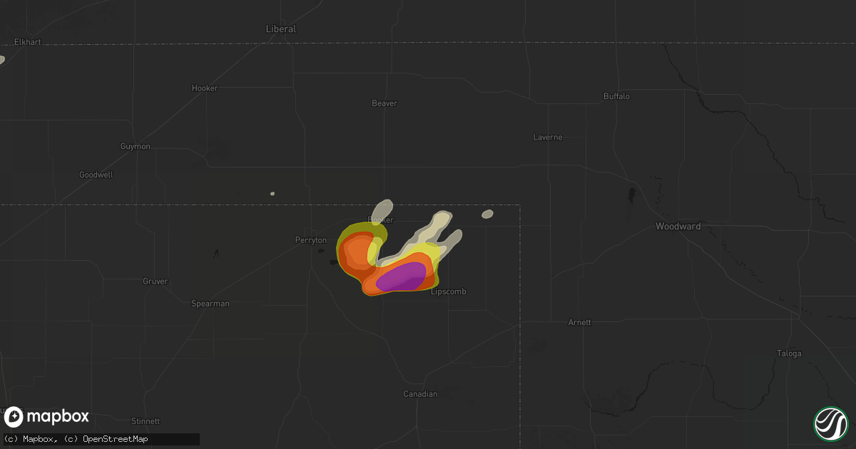 Hail map in Darrouzett, TX on June 8, 2026