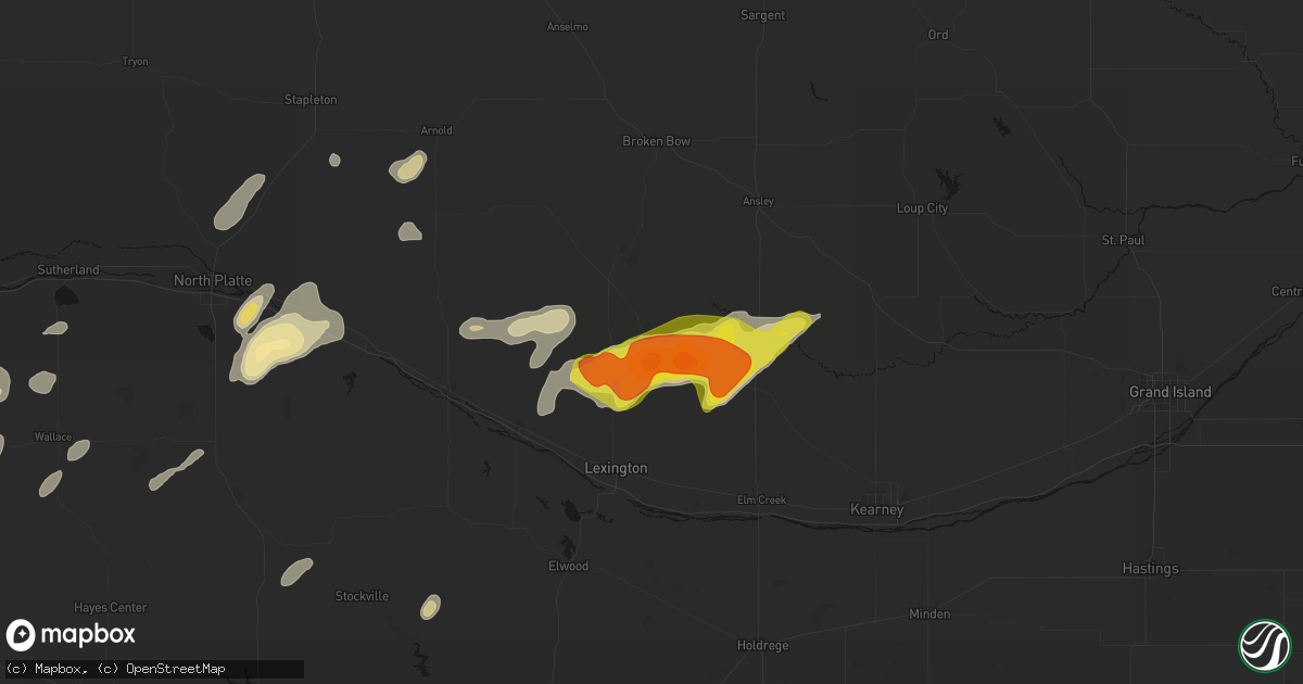 Hail map in Eddyville, NE on June 8, 2026