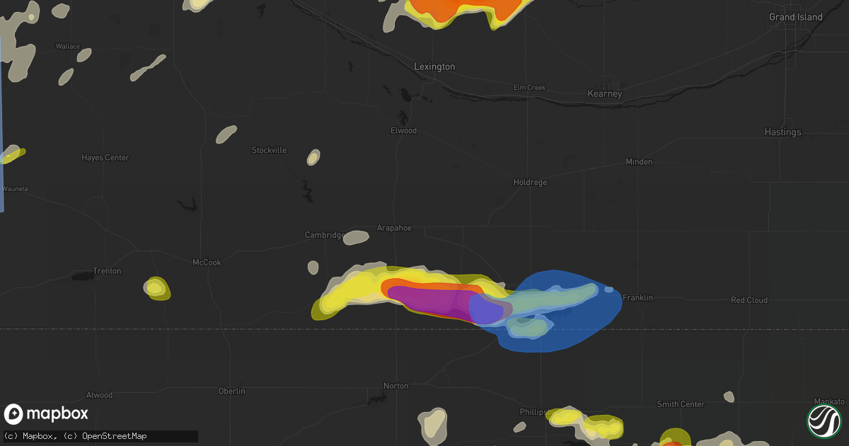 Hail map in Edison, NE on June 8, 2026
