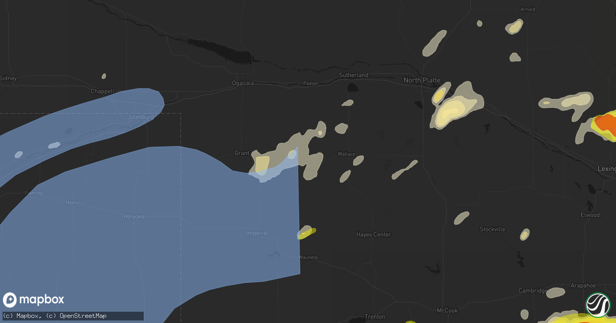 Hail map in Elsie, NE on June 8, 2026