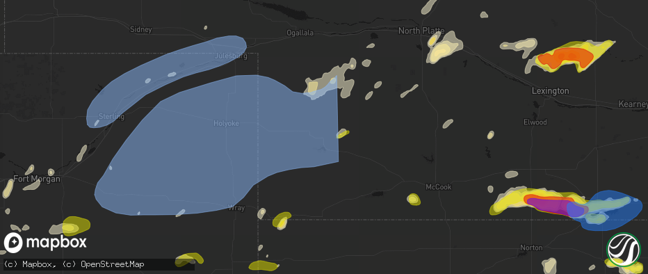 Hail map in Enders, NE on June 8, 2026