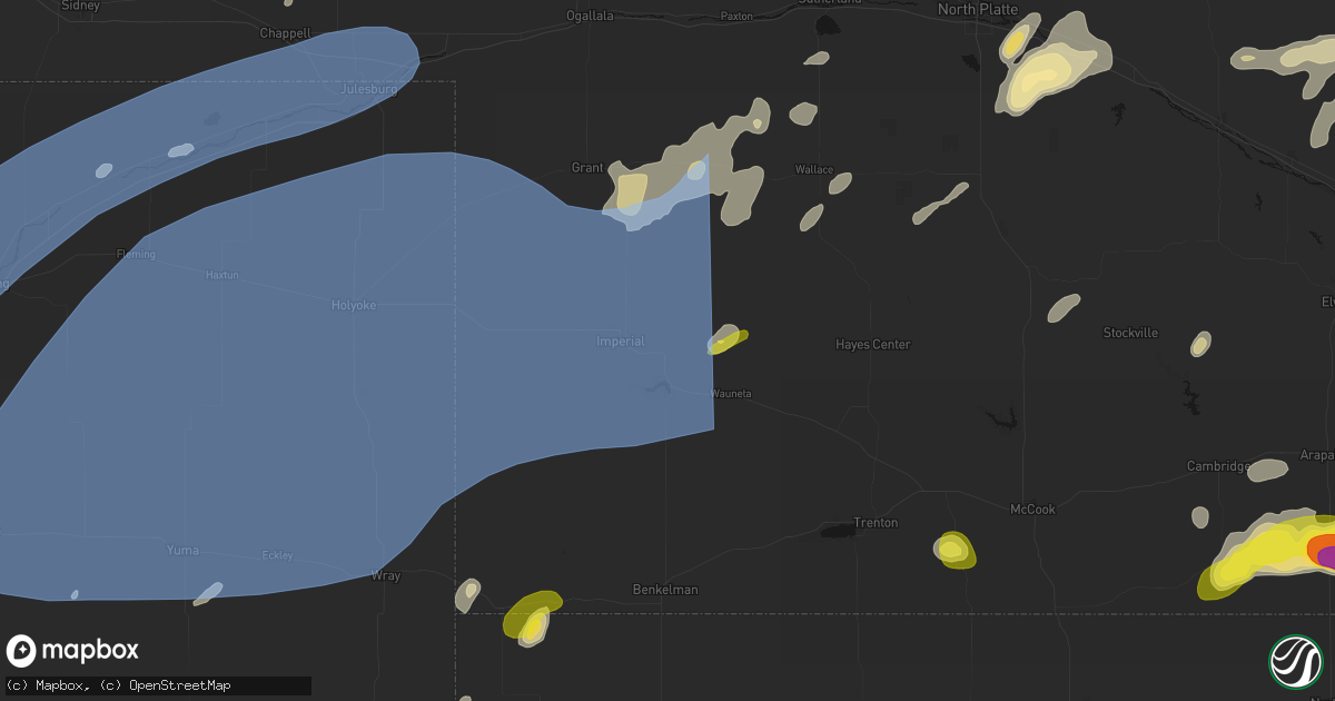 Hail map in Enders, NE on June 8, 2026