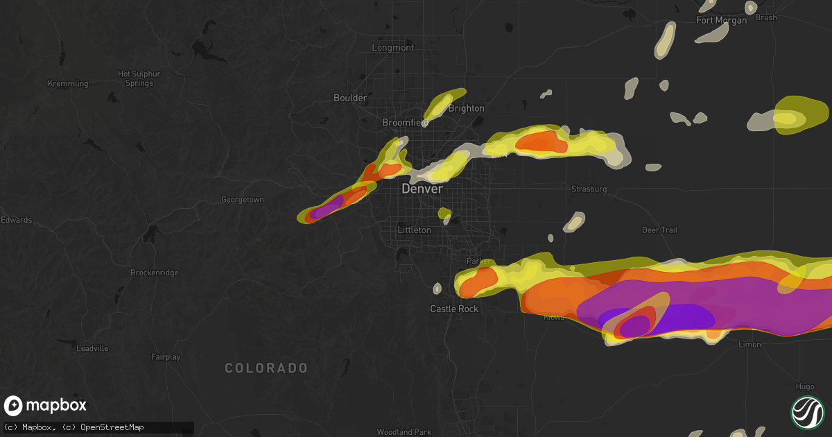 Hail map in Englewood, CO on June 8, 2026