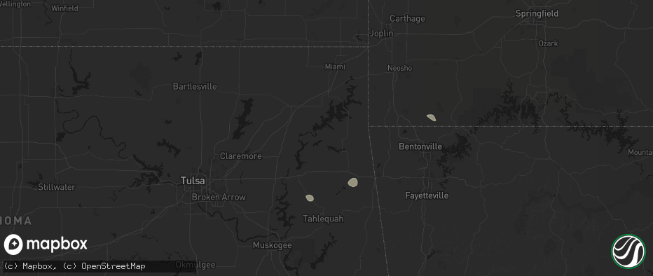 Hail map in Eucha, OK on June 8, 2026