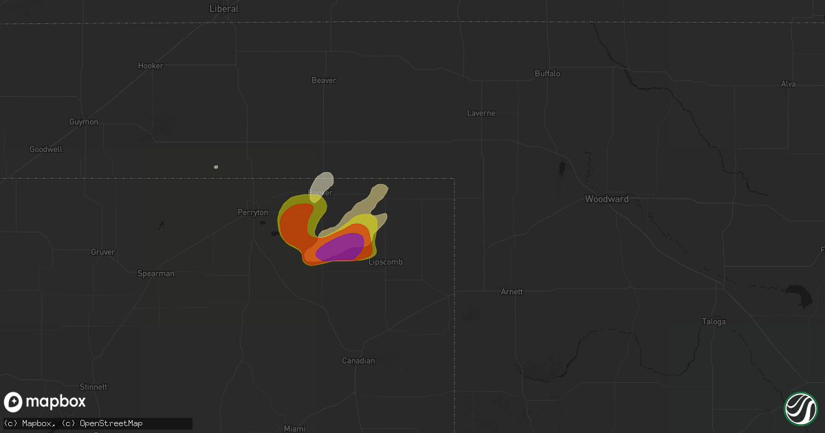 Hail map in Follett, TX on June 8, 2026