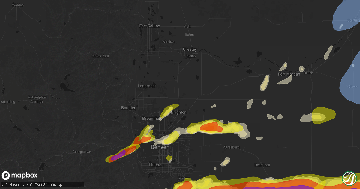 Hail map in Fort Lupton, CO on June 8, 2026