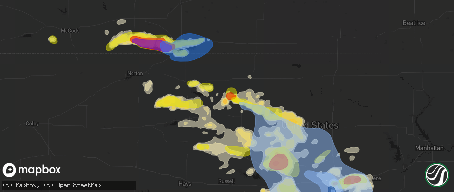 Hail map in Gaylord, KS on June 8, 2026