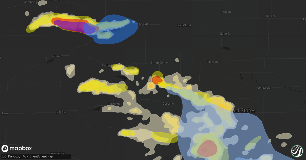 Hail map in Gaylord, KS on June 8, 2026