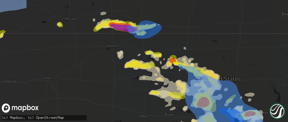 Hail map in Glade, KS on June 8, 2026