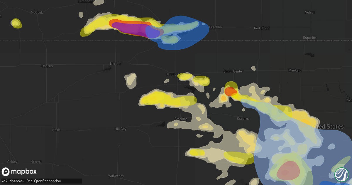Hail map in Glade, KS on June 8, 2026