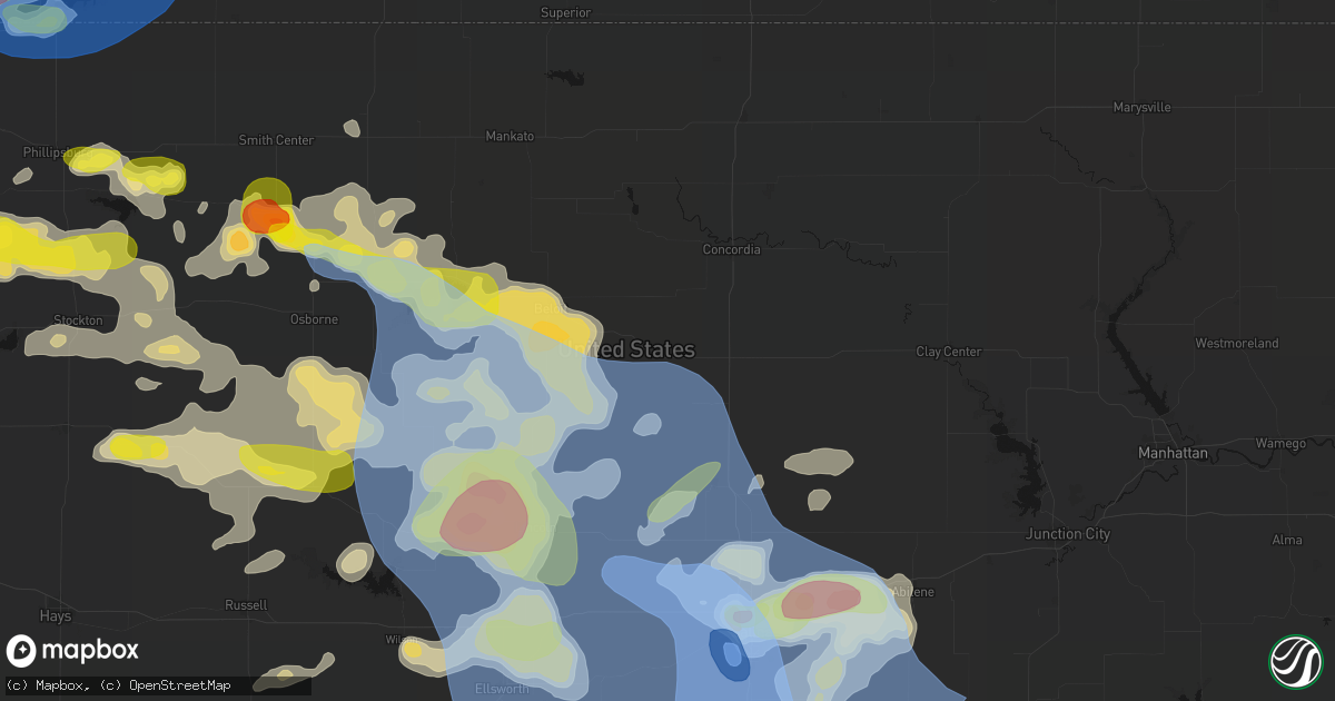 Hail map in Glasco, KS on June 8, 2026