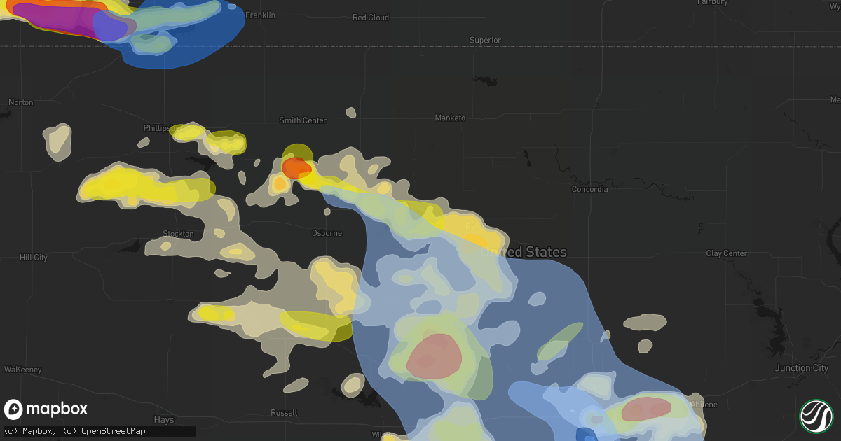 Hail map in Glen Elder, KS on June 8, 2026