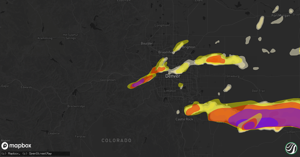Hail map in Golden, CO on June 8, 2026