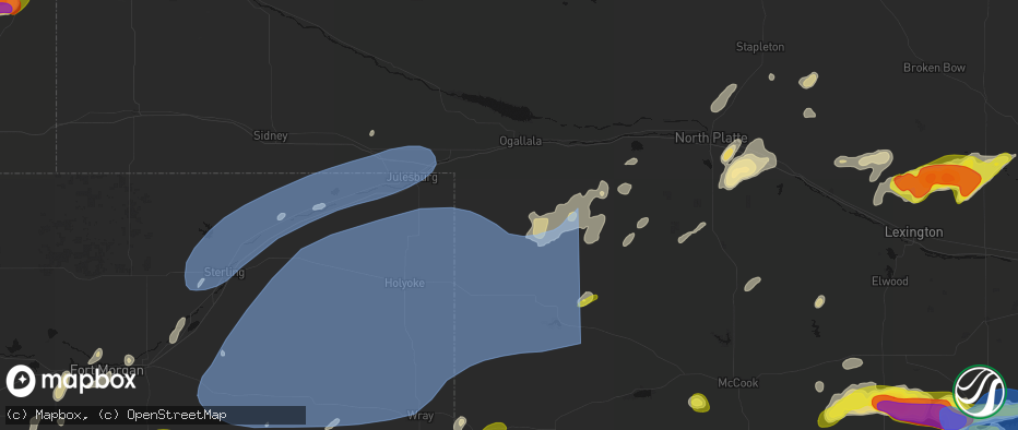 Hail map in Grant, NE on June 8, 2026
