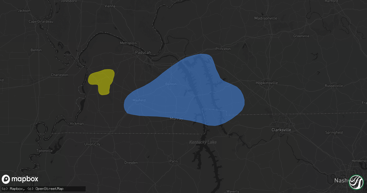 Hail map in Hardin, KY on June 8, 2026