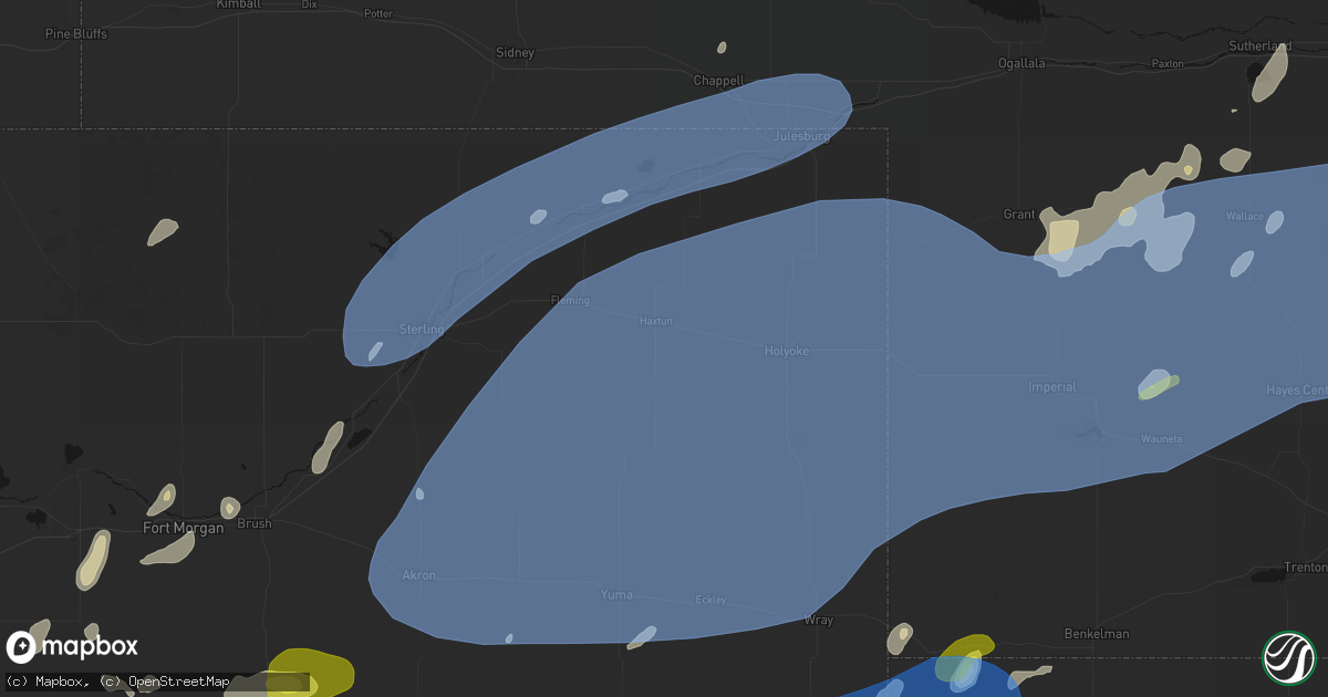 Hail map in Haxtun, CO on June 8, 2026