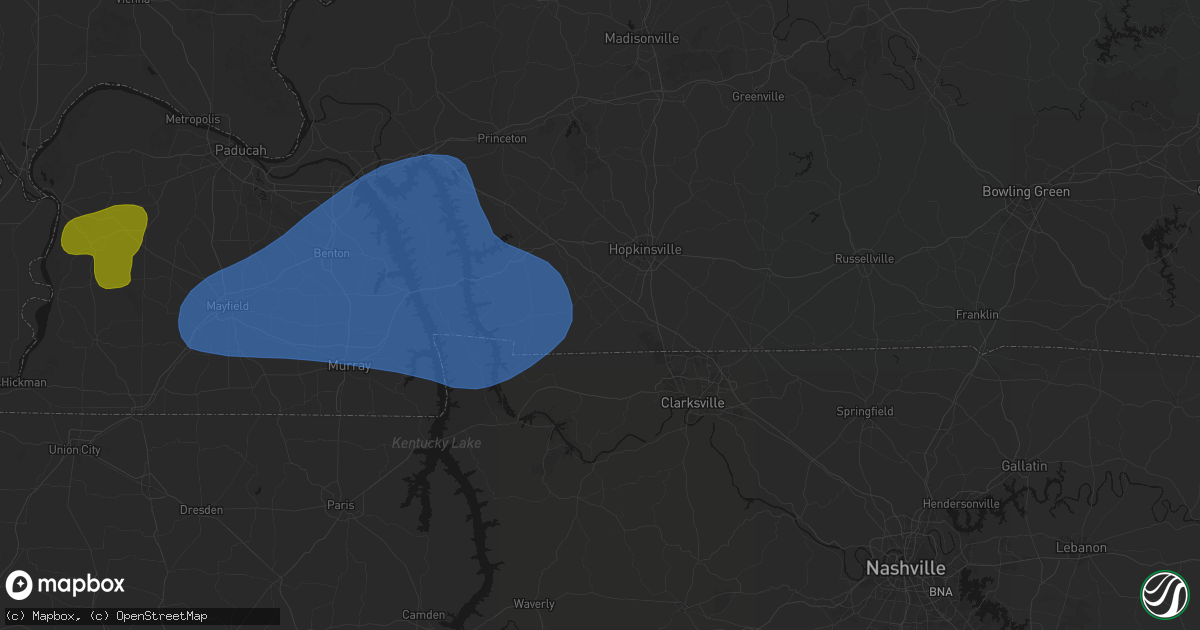 Hail map in Herndon, KY on June 8, 2026