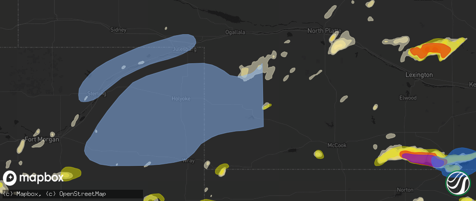 Hail map in Imperial, NE on June 8, 2026