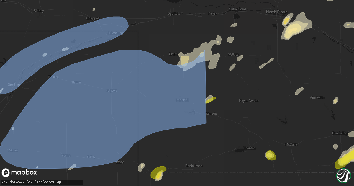 Hail map in Imperial, NE on June 8, 2026