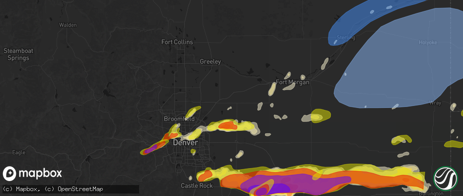 Hail map in Keenesburg, CO on June 8, 2026