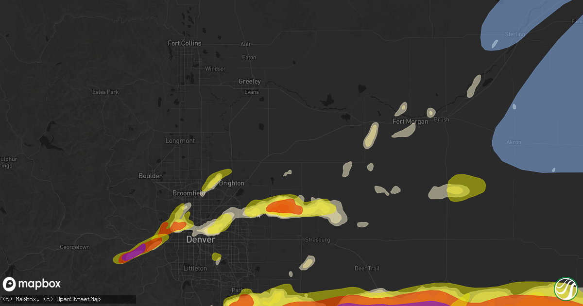 Hail map in Keenesburg, CO on June 8, 2026