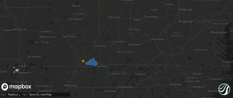 Hail map in Kentucky on June 8, 2026