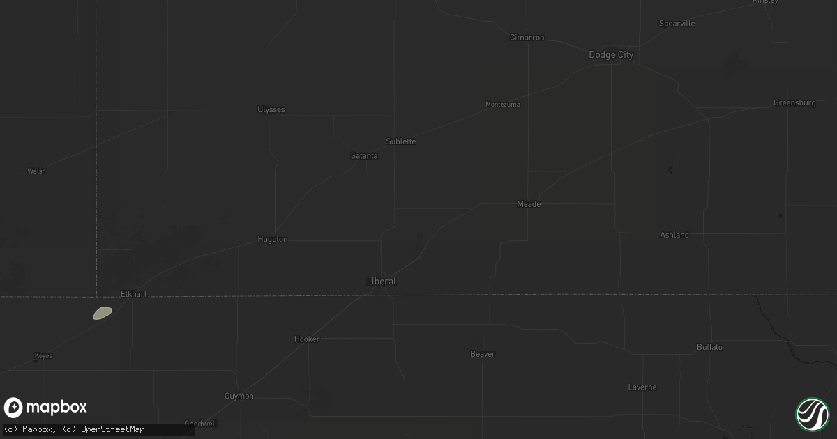 Hail map in Kismet, KS on June 8, 2026