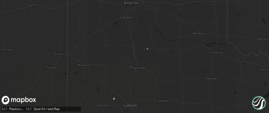 Hail map in Kress, TX on June 8, 2026