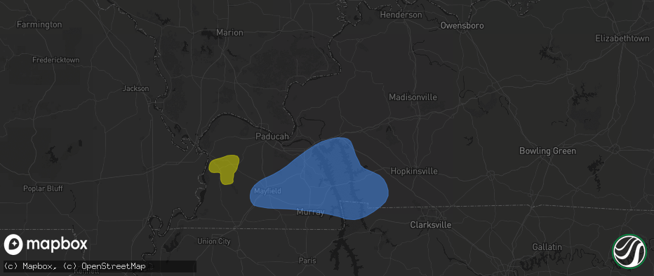 Hail map in Kuttawa, KY on June 8, 2026