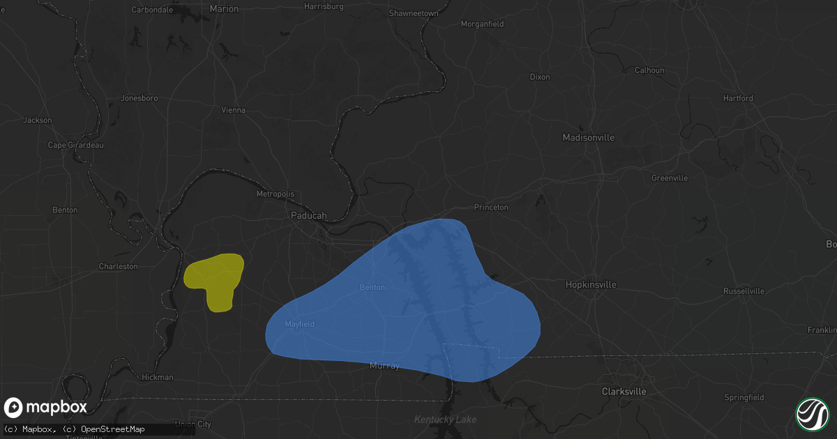 Hail map in Kuttawa, KY on June 8, 2026