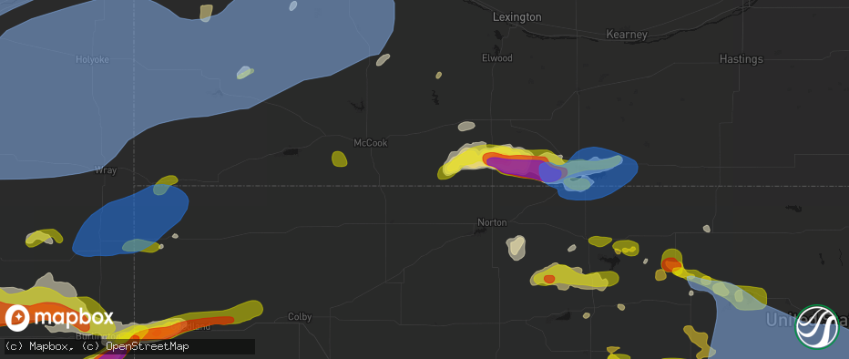 Hail map in Lebanon, NE on June 8, 2026