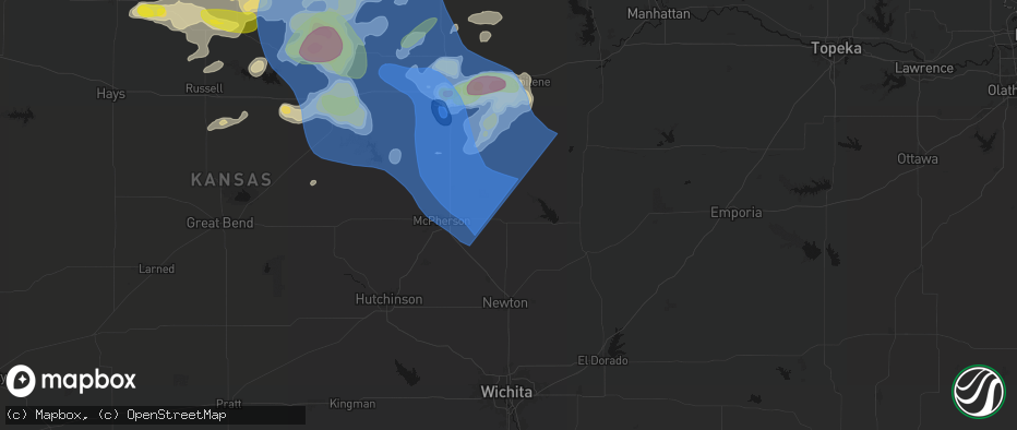 Hail map in Lehigh, KS on June 8, 2026