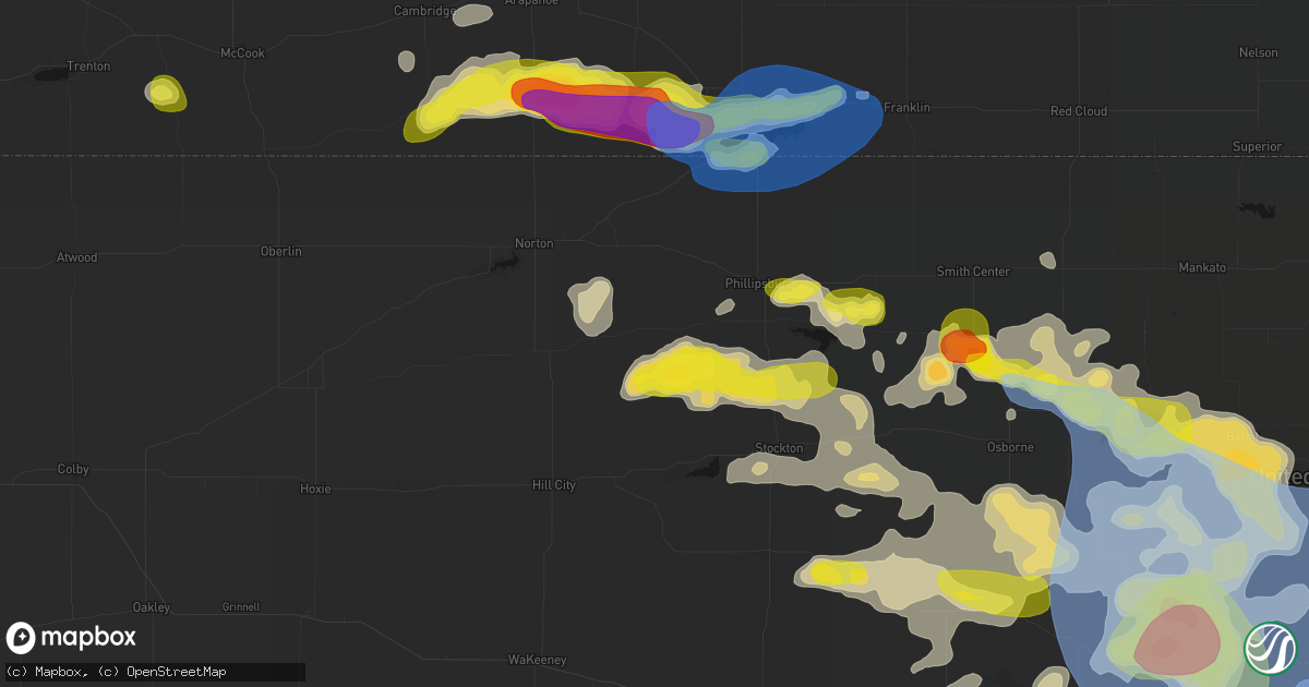 Hail map in Logan, KS on June 8, 2026