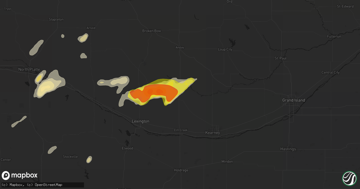 Hail map in Miller, NE on June 8, 2026