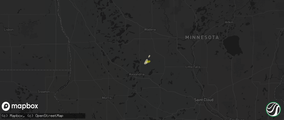 Hail map in Miltona, MN on June 8, 2026