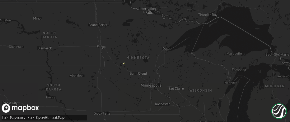 Hail map in Minnesota on June 8, 2026