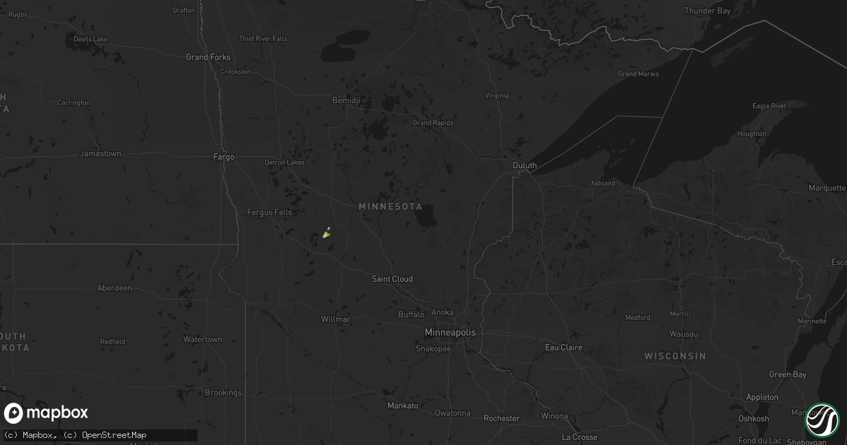 Hail map in Minnesota on June 8, 2026