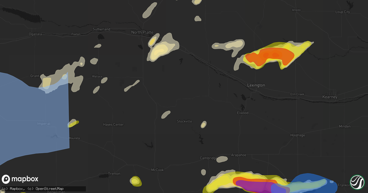 Hail map in Moorefield, NE on June 8, 2026