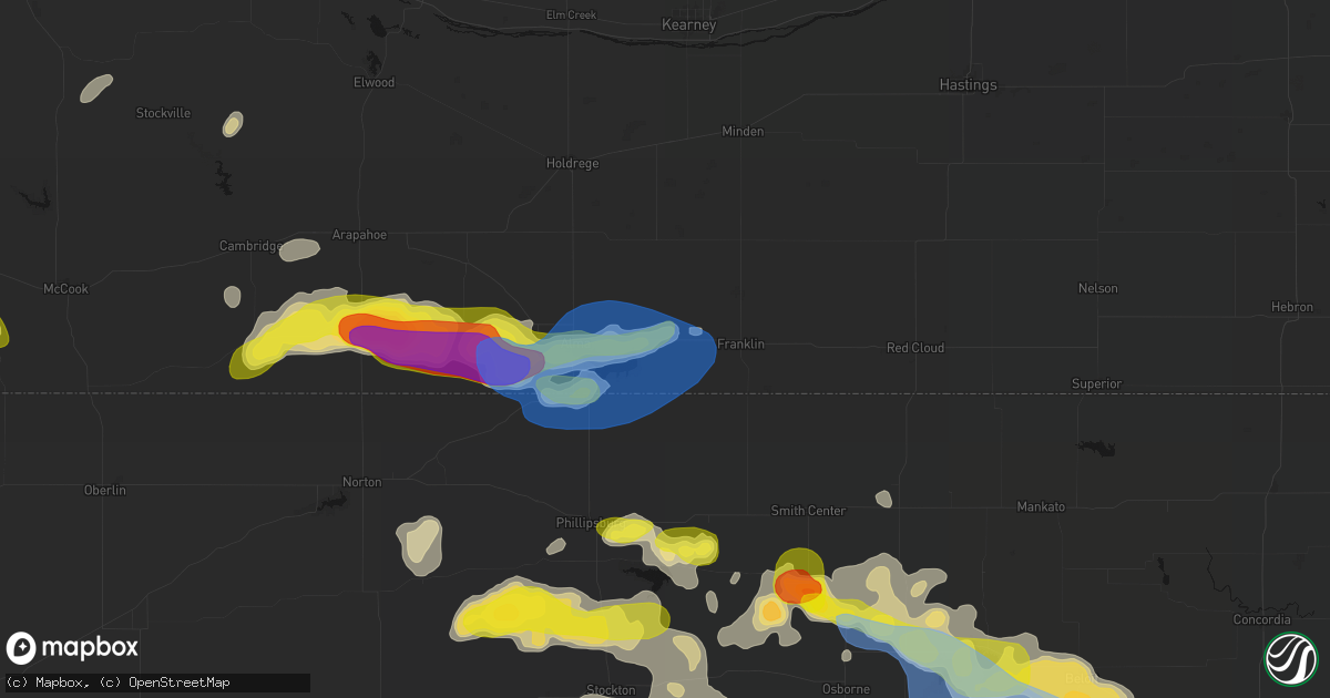 Hail map in Naponee, NE on June 8, 2026