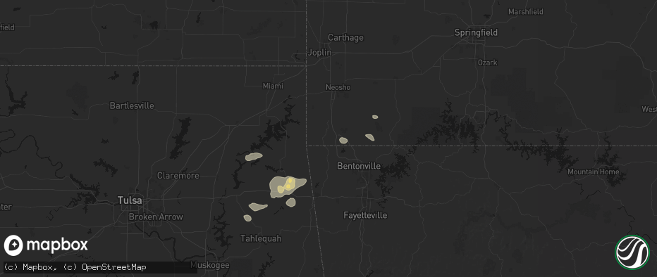Hail map in Noel, MO on June 8, 2026