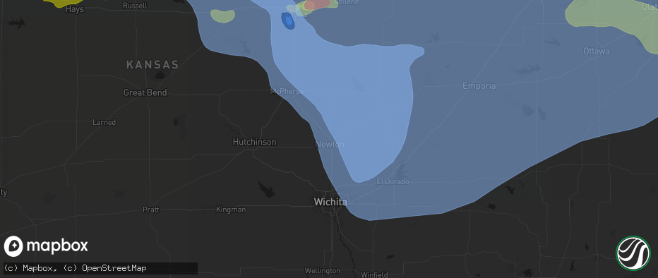Hail map in North Newton, KS on June 8, 2026