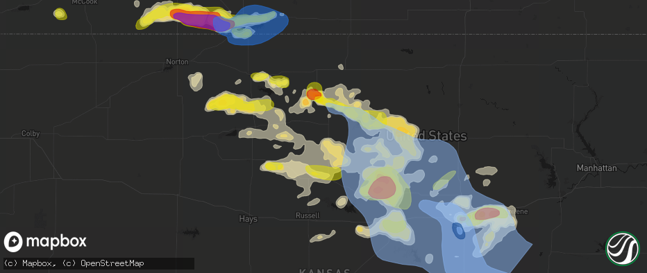 Hail map in Osborne, KS on June 8, 2026