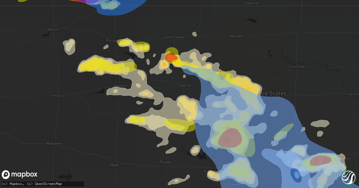 Hail map in Osborne, KS on June 8, 2026