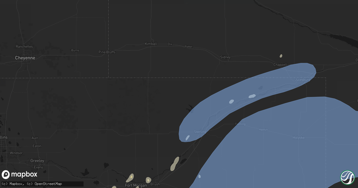 Hail map in Padroni, CO on June 8, 2026
