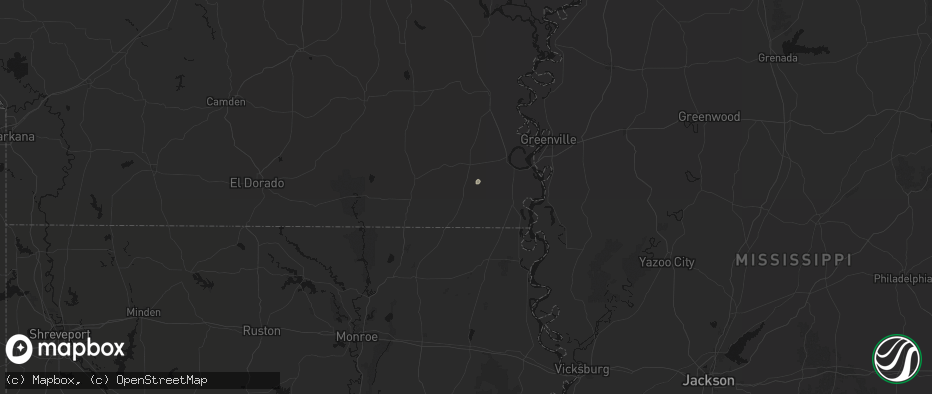 Hail map in Parkdale, AR on June 8, 2026